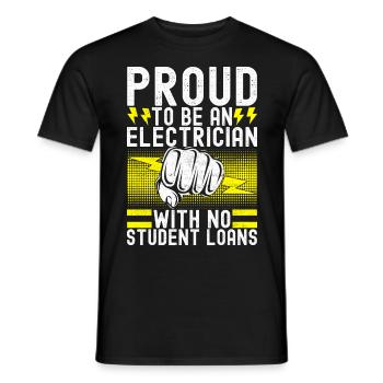 Electrician Electronics Technician - Men's T-Shirt - black - Front - AI Model Male 178 light (178cm)