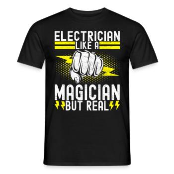 Electrician Electronics Technician - Men's T-Shirt - black - Front - AI Model Male 178 light (178cm)