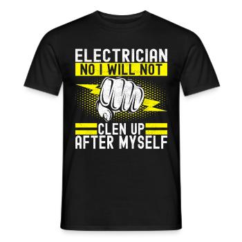 Electrician Electronics Technician - Men's T-Shirt - black - Front - AI Model Male 178 light (178cm)