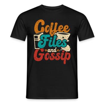 Responsable RH Responsable Ressources Humaines Coffee Files And Gossip - T-shirt homme - noir - Devant - AI Model Male 178 light (178cm)