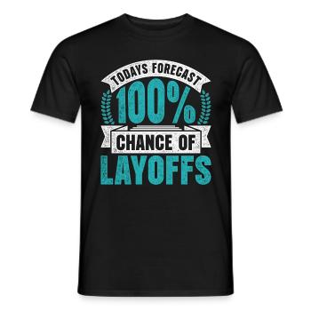 Le directeur des ressources humaines prévoit aujourd’hui 100% de chances de licenciements - T-shirt homme - noir - Devant - AI Model Male 178 light (178cm)