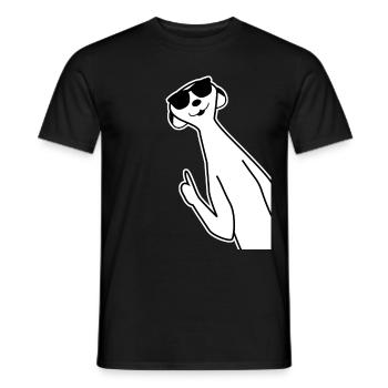 Meerkat with thumbs up - Men's T-Shirt - black - Front - AI Model Male 178 light (178cm)