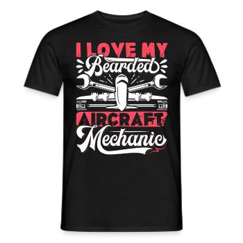 Love Avion aviation - T-shirt homme - noir - Devant - AI Model Male 178 light (178cm)