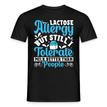 Produits laitiers intolérants au lactose - T-shirt homme - noir - Devant - AI Model Male 178 light (178cm)
