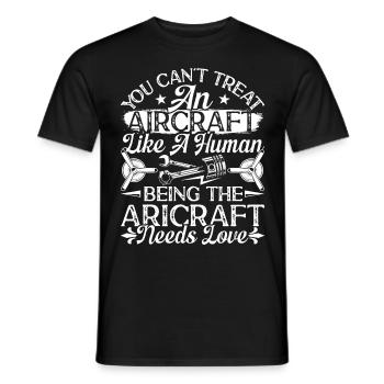 Love Airplane aviation - Men's T-Shirt - black - Front - AI Model Male 178 light (178cm)