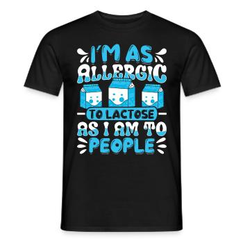 Produits laitiers intolérants au lactose - T-shirt homme - noir - Devant - AI Model Male 178 light (178cm)