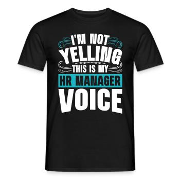 Je ne crie pas que c’est ma voix de responsable des ressources humaines - T-shirt homme - noir - Devant - AI Model Male 178 light (178cm)