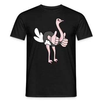 Vogelstrauß gibt Daumen hoch - Männer T-Shirt - Schwarz - Vorne - AI Model Male 178 light (178cm)
