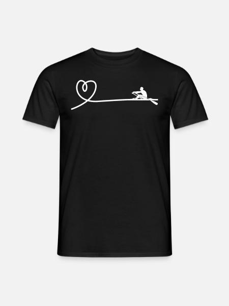 Bateau à rames Aviron Coeur Aviron - T-shirt homme - noir