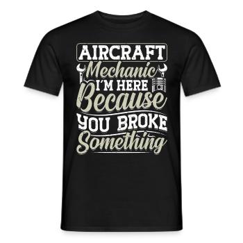 Love Avion aviation - T-shirt homme - noir - Devant - AI Model Male 178 light (178cm)