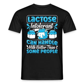 Produits laitiers intolérants au lactose - T-shirt homme - noir - Devant - AI Model Male 178 light (178cm)