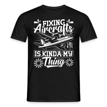 Love Airplane aviation - Men's T-Shirt - black - Front - AI Model Male 178 light (178cm)