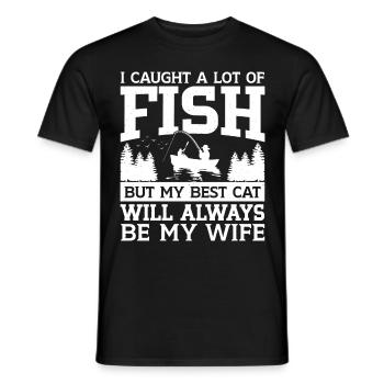 Funny Fishing Men Women - Männer T-Shirt - Schwarz - Vorne - AI Model Male 178 light (178cm)