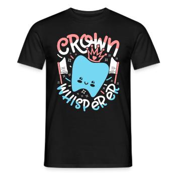 Dental Technician Dental Prosthodontist Crown Whisperer - Men's T-Shirt - black - Front - AI Model Male 178 light (178cm)
