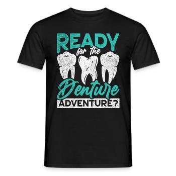 Technicien dentaire prêt pour l’aventure dentaire? - T-shirt homme - noir - Devant - AI Model Male 178 light (178cm)