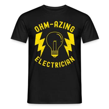 Electrician Electronics Technician - Men's T-Shirt - black - Front - AI Model Male 178 light (178cm)