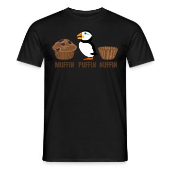 Puffin Muffin Witz Papageientaucher - Männer T-Shirt - Schwarz - Vorne - AI Model Male 178 light (178cm)