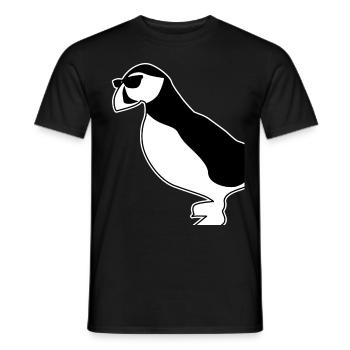 Puffin with sunglasses puffins - Men's T-Shirt - black - Front - AI Model Male 178 light (178cm)