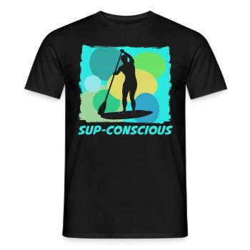 Stand Up Paddling Board - Men's T-Shirt - black - Front - AI Model Male 178 light (178cm)