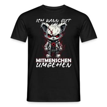 Ich kann gut mit Menschen umgehen - Sarkasmus - Männer T-Shirt - Schwarz - Vorne - AI Model Male 178 light (178cm)