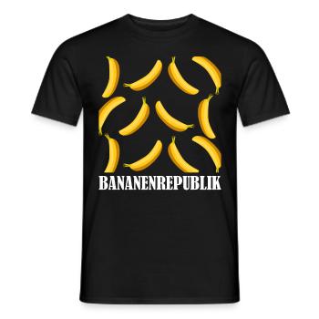Bananenrepublik Banane Bananen - Männer T-Shirt - Schwarz - Vorne - AI Model Male 178 light (178cm)