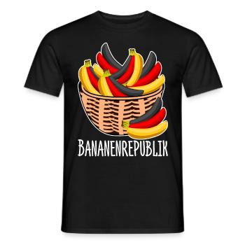 Bananenrepublik Bananenkorb - Männer T-Shirt - Schwarz - Vorne - AI Model Male 178 light (178cm)