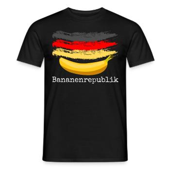 Bananenrepublik Deutschlandflagge - Männer T-Shirt - Schwarz - Vorne - AI Model Male 178 light (178cm)