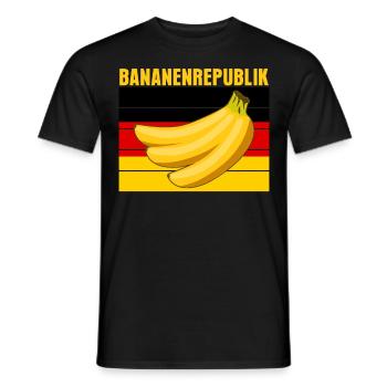 Deutschlandflagge Bananenrepublik - Männer T-Shirt - Schwarz - Vorne - AI Model Male 178 light (178cm)