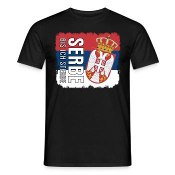 serbische Flagge Serbien Spruch Serbe - Männer T-Shirt - Schwarz - Vorne - AI Model Male 178 light (178cm)