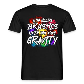Peinture fluide Peinture liquide Art d’artiste - T-shirt homme - noir - Devant - AI Model Male 178 light (178cm)