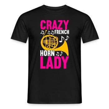 Horn Blechblasinstrument - Männer T-Shirt - Schwarz - Vorne - AI Model Male 178 light (178cm)