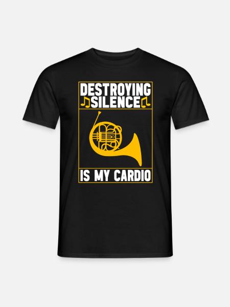 Horn Blechblasinstrument - Männer T-Shirt - Schwarz