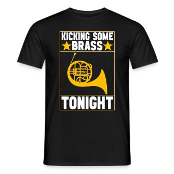 Horn Blechblasinstrument - Männer T-Shirt - Schwarz - Vorne - AI Model Male 178 light (178cm)