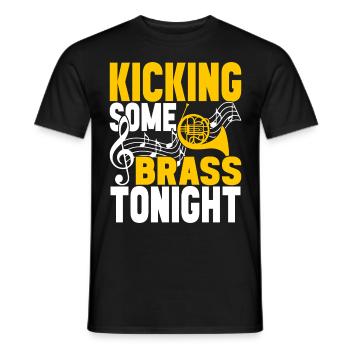 Horn Blechblasinstrument - Männer T-Shirt - Schwarz - Vorne - AI Model Male 178 light (178cm)