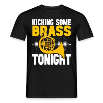 Horn Blechblasinstrument - Männer T-Shirt - Schwarz - Vorne - AI Model Male 178 light (178cm)