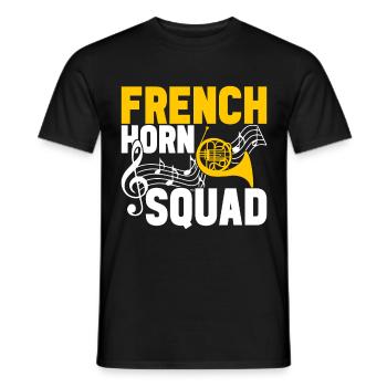 Horn Blechblasinstrument - Männer T-Shirt - Schwarz - Vorne - AI Model Male 178 light (178cm)