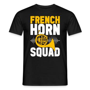 Horn Blechblasinstrument - Männer T-Shirt - Schwarz - Vorne - AI Model Male 178 light (178cm)
