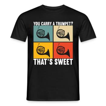 Horn Blechblasinstrument - Männer T-Shirt - Schwarz - Vorne - AI Model Male 178 light (178cm)