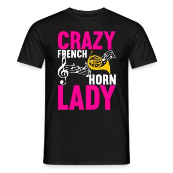 Horn Blechblasinstrument - Männer T-Shirt - Schwarz - Vorne - AI Model Male 178 light (178cm)