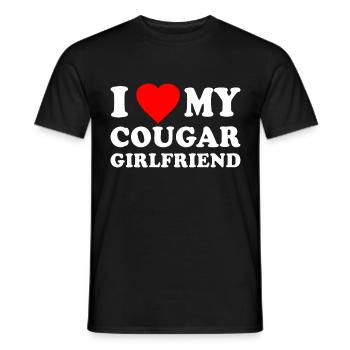 J’aime ma petite amie Cougar - T-shirt homme - noir - Devant - AI Model Male 178 light (178cm)