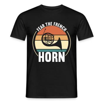 Cuivre à cor - T-shirt homme - noir - Devant - AI Model Male 178 light (178cm)