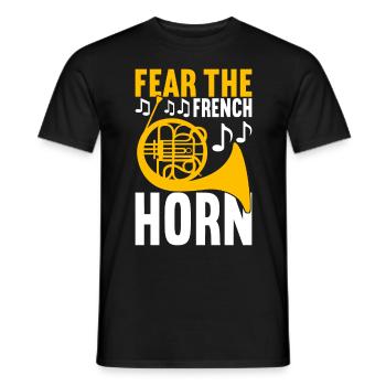 Horn Blechblasinstrument - Männer T-Shirt - Schwarz - Vorne - AI Model Male 178 light (178cm)