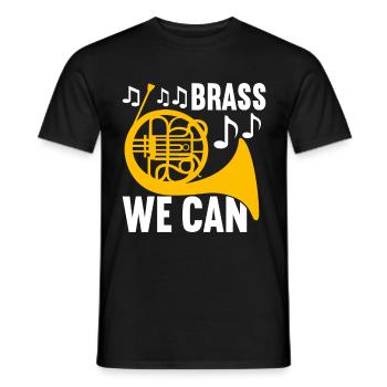 Horn Blechblasinstrument - Männer T-Shirt - Schwarz - Vorne - AI Model Male 178 light (178cm)