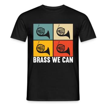 Horn Blechblasinstrument - Männer T-Shirt - Schwarz - Vorne - AI Model Male 178 light (178cm)