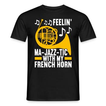 Cuivre à cor - T-shirt homme - noir - Devant - AI Model Male 178 light (178cm)