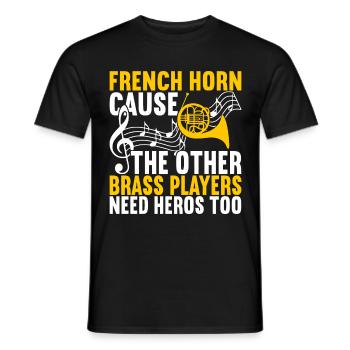 Horn Blechblasinstrument - Männer T-Shirt - Schwarz - Vorne - AI Model Male 178 light (178cm)