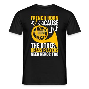 Horn Blechblasinstrument - Männer T-Shirt - Schwarz - Vorne - AI Model Male 178 light (178cm)