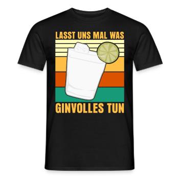 Gin - Ginvoll - Männer T-Shirt - Schwarz - Vorne - AI Model Male 178 light (178cm)