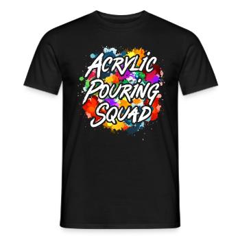 Fluid Painting Acrylic Pouring Squad - Men's T-Shirt - black - Front - AI Model Male 178 light (178cm)
