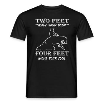 Cavalier & Cheval | Fille de cheval | Équitation Western - T-shirt homme - noir - Devant - AI Model Male 178 light (178cm)